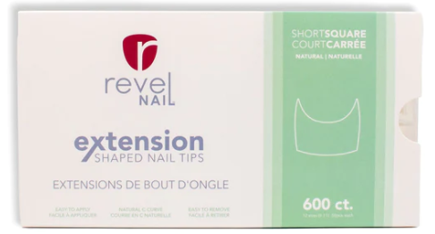 Revel Nail Extension Shaped Nail Tips 600ct - Short Square