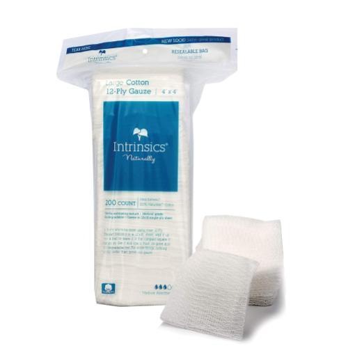 Intrinsics Large Cotton 12-Ply Gauze 4 x 4 - 200 Count