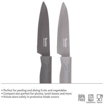 Tovolo Set of 2 Paring Knives- Charcoal/Cool Gray