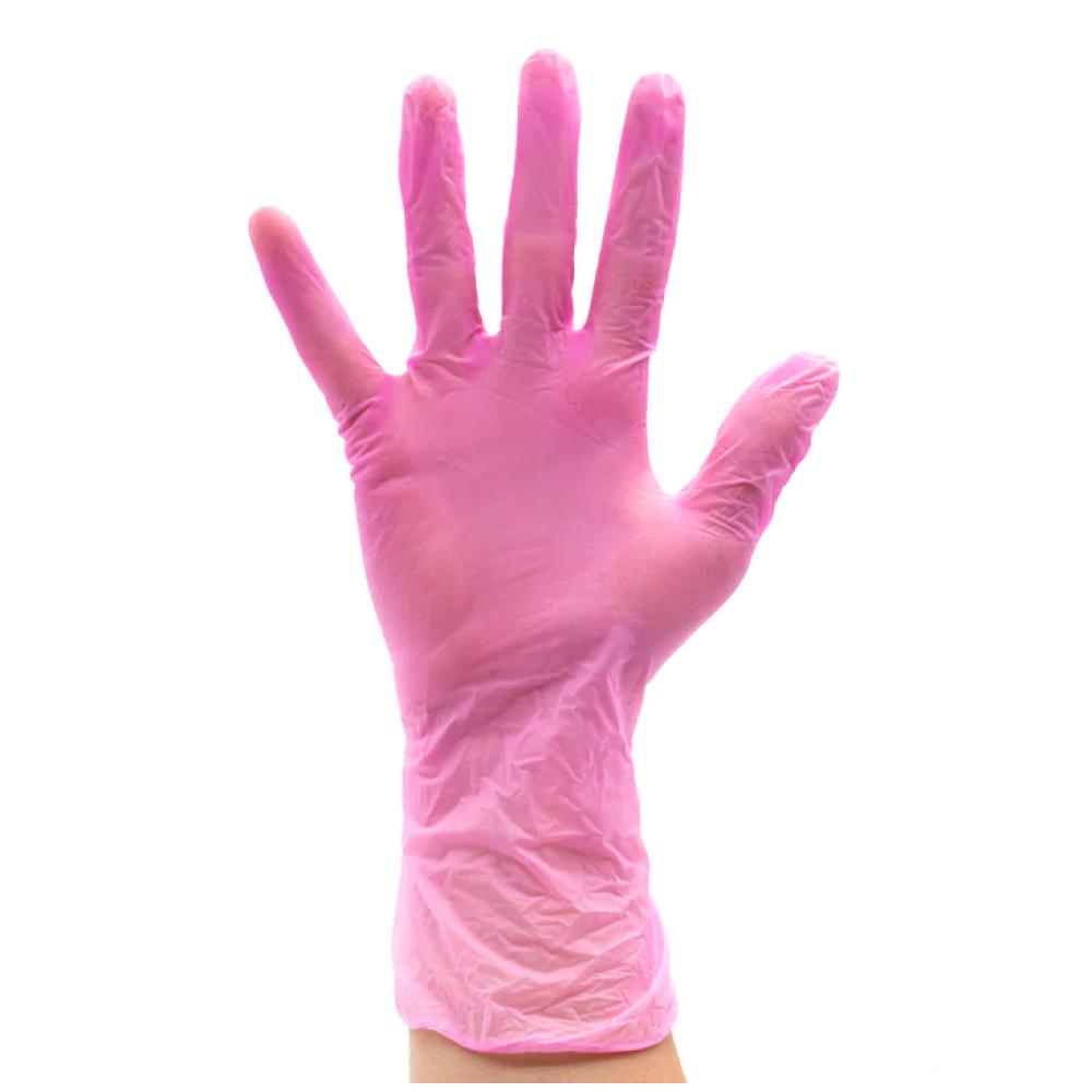 Pink vinyl deals gloves