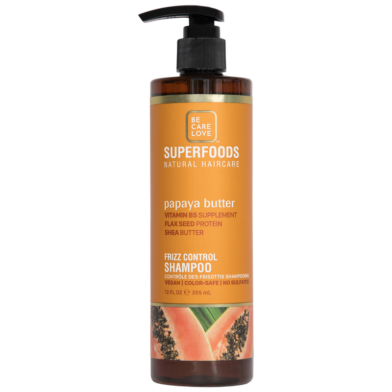 Be Care Love Superfoods Papaya Butter Frizz Control Shampoo 12oz