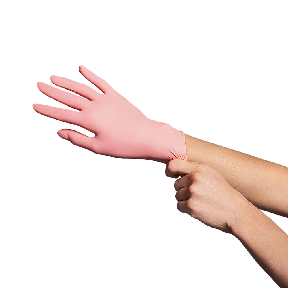 2 Fromm Pro Pink Nitrile Gloves Model