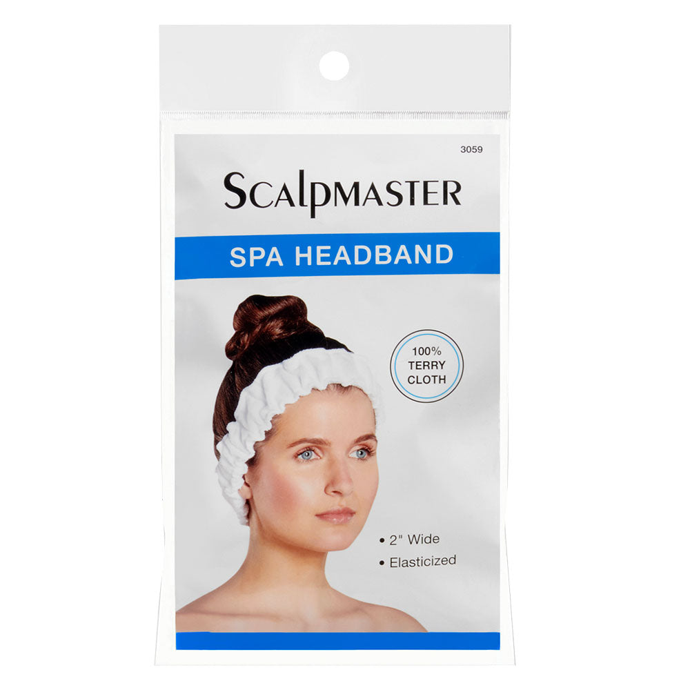 Scalpmaster Elasticized Spa Headband / White