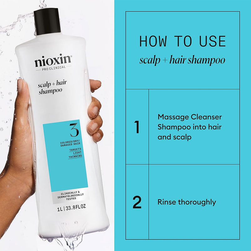 Nioxin System 3 Color Safe Cleanser Shampoo Liter