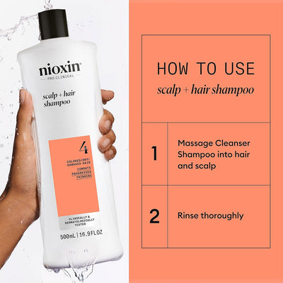 Nioxin System 4 Color Safe Cleanser Shampoo 16.9oz