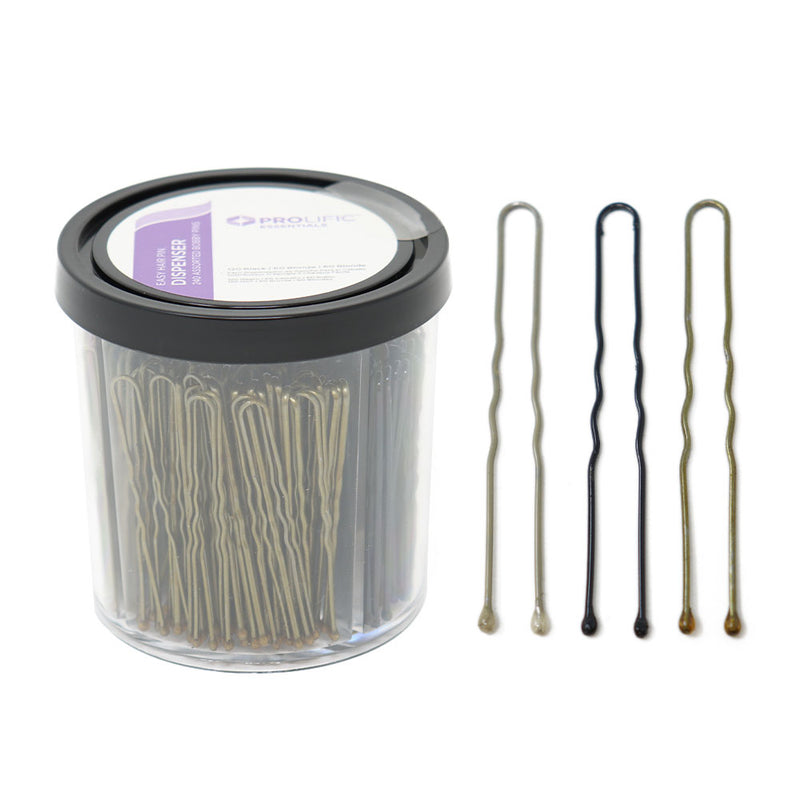 Prolific Essentials 2" Hair Pins - 240ct (120 Black, 60 Bronze, 60 Blonde)