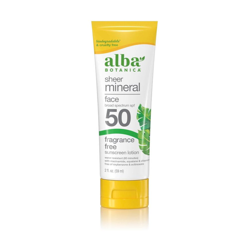 Alba Botanica Sheer Mineral SPF 50 Face Sunscreen Lotion 2oz