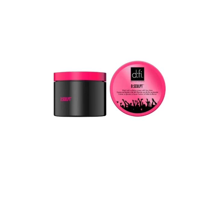 Black and pink hair product containers with &