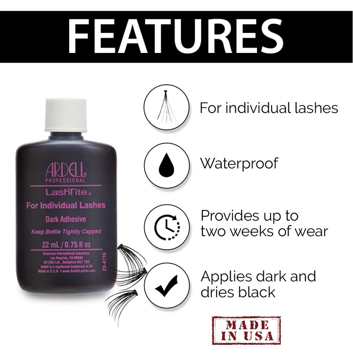 Ardell Lashtite Lash Adhesive 2oz - Black features