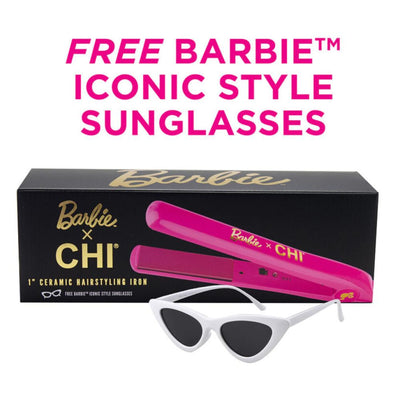 CHI Barbie 65th Anniversary Pink Hair Styling Iron w/ Free Sunglasses