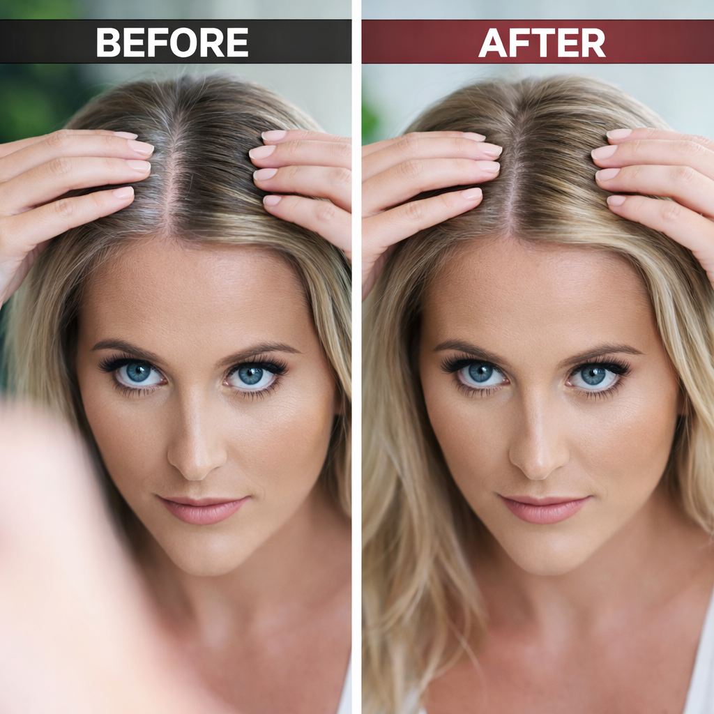 Dark Ash Blonde Before and  After Mimc Color