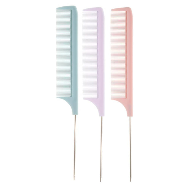 Diane Assorted Pastel Rat Tail Combs - 12ct