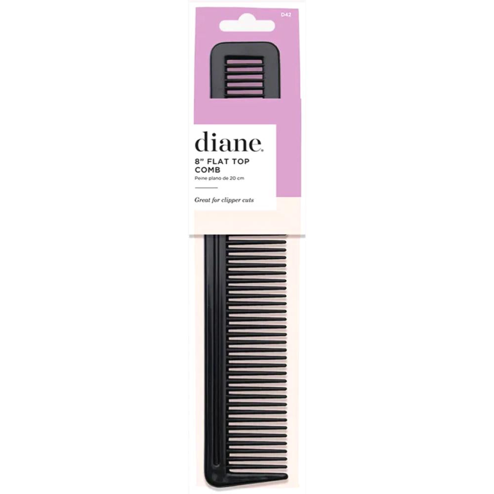 Diane Flat Top Comb 8" - Black