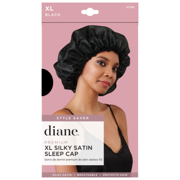 DIANE Premium XL Silky Satin Sleep Cap Black DIANE Premium XL Silky Satin Sleep Cap Black