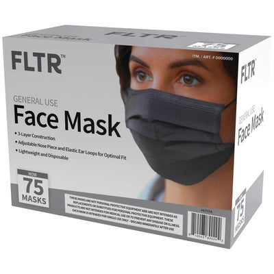 FLTR General Use Face Mask Black - 75ct