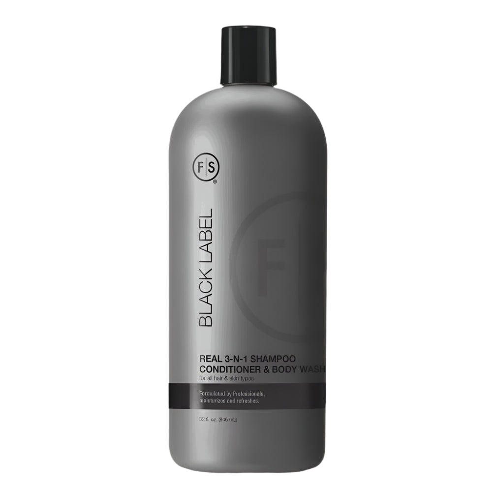 FS Black Label 3 in 1 Shampoo, Conditioner and Body Wash 32oz