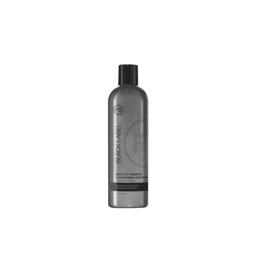 FS Black Label 3 in 1 Shampoo, Conditioner and Body Wash 3oz