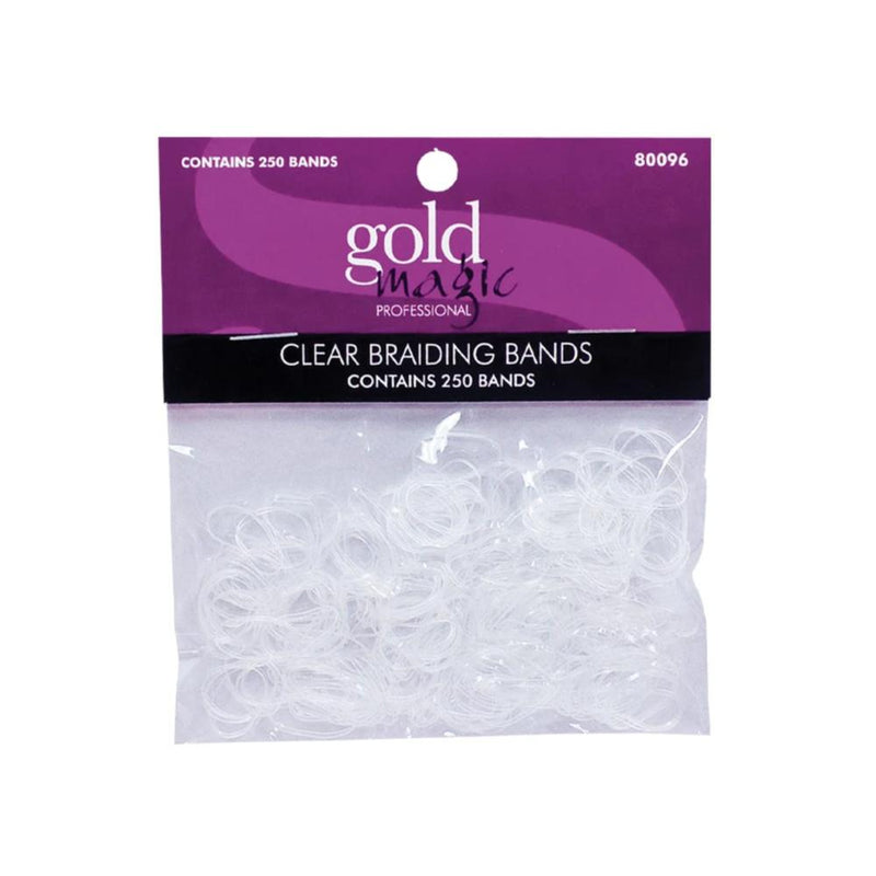 Gold Magic Elastic Braiding Bands - Clear
