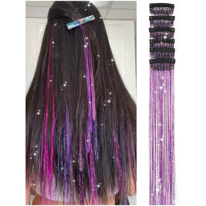 Punky Colour Mane Clip in Hair Tinsel
