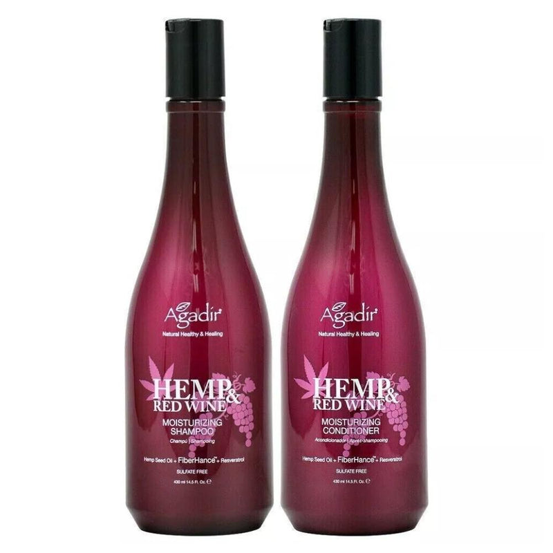 Agadir Hemp and Red Wine Moisturizing Shampoo and Conditioner Duo 14.5oz