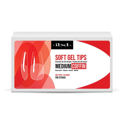 IBD Clear Soft Gel Tips - Medium Coffin