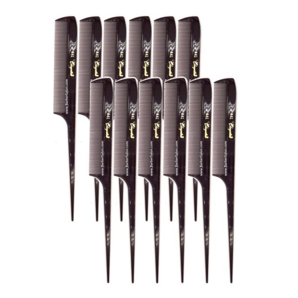 Cleopatra 8-1/2" Extra Fine Tooth Rattail Comb #441 Plum - 1 Dozen