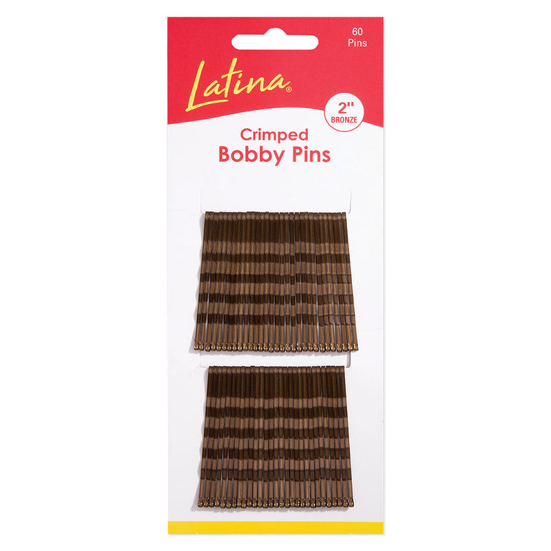 Latina 2" Crimped Bronze Bobby Pins - 60ct