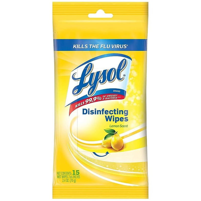 Lysol Disinfecting Wipes Lemon Scent - 15pc