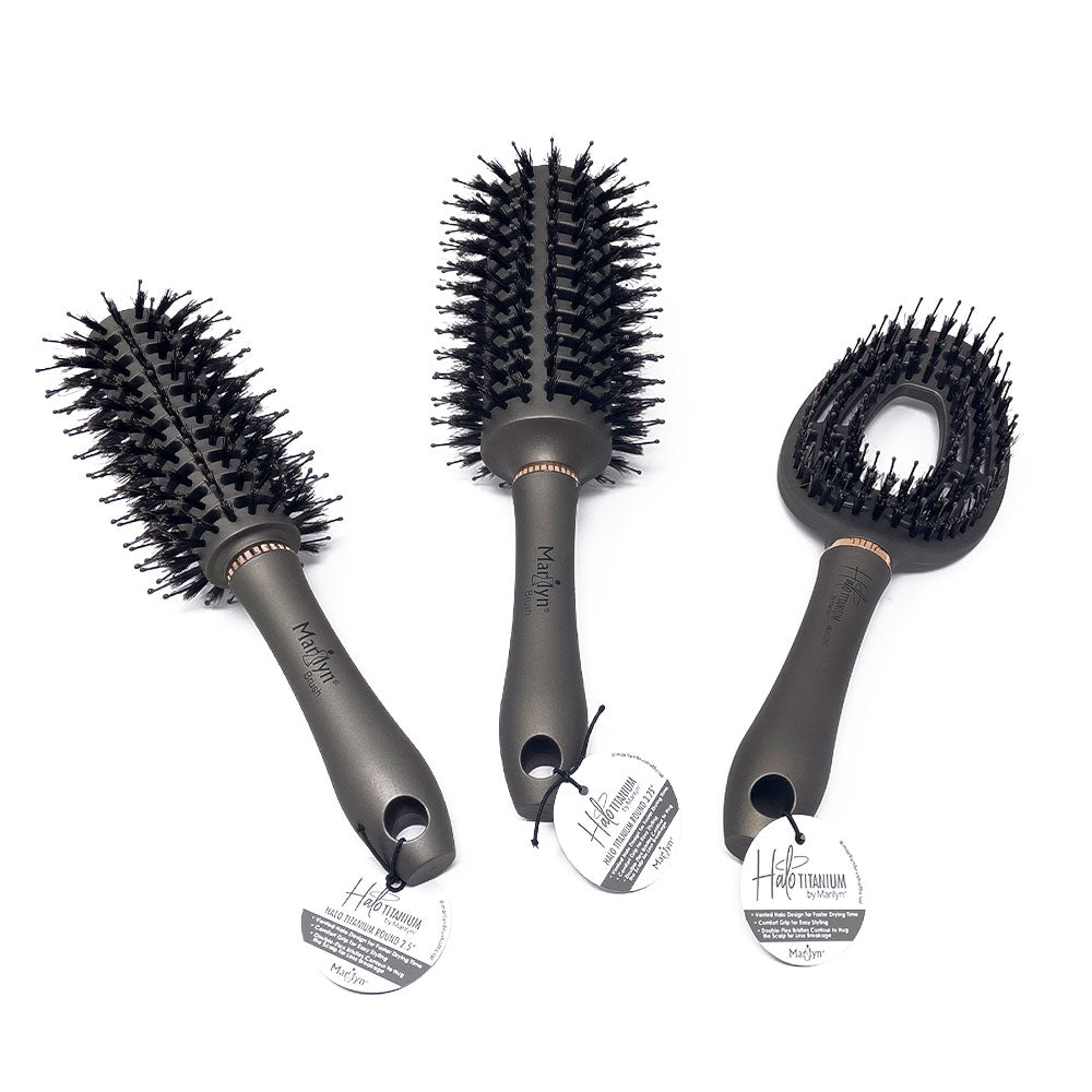 Marilyn Brush Halo Titanium Round Brush, 3-1/4" sets