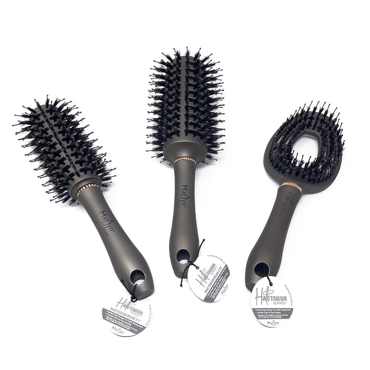 Marilyn Brush Halo Titanium Round Brush, 3-1/4" sets