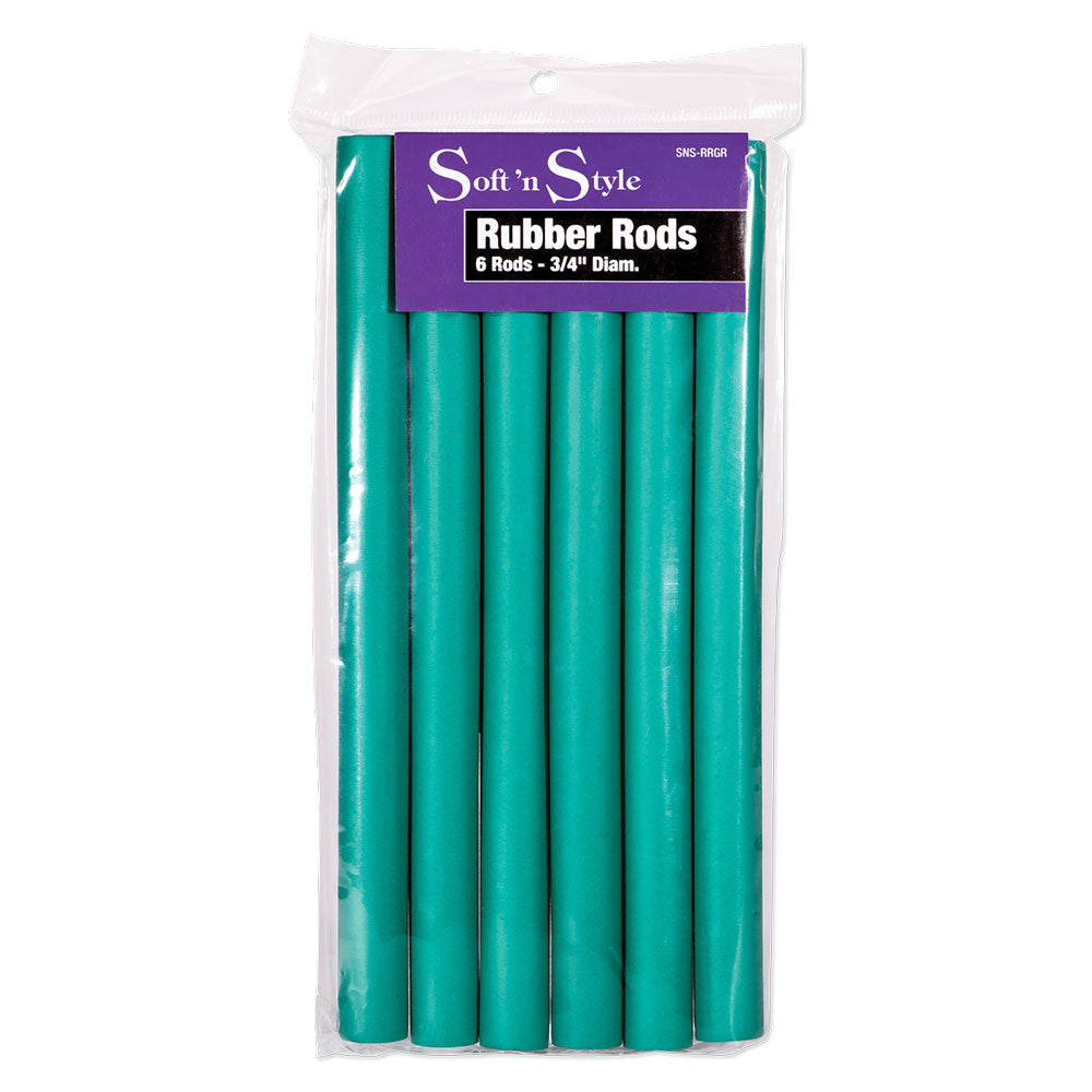 Perm Rods - Rubber Rods 6 ct - Green 3/4"
