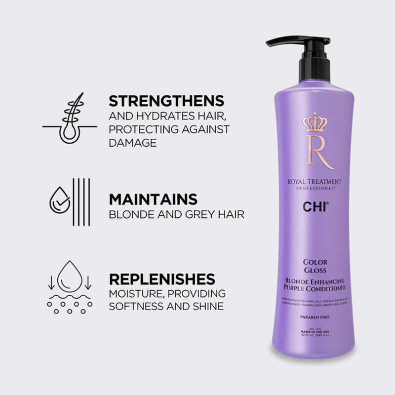 CHI Royal Treatment Color Gloss Blonde Enhancing Purple Conditioner 32oz