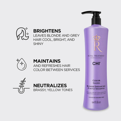 CHI Royal Treatment Color Gloss Blonde Enhancing Purple Shampoo 32oz