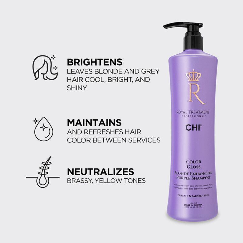 CHI Royal Treatment Color Gloss Blonde Enhancing Purple Shampoo 32oz