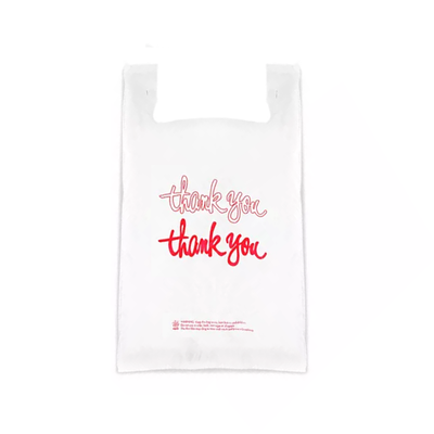 T-Shirt Bags - "Thank You" Script, 7 x 5 x 16", .5 Mil