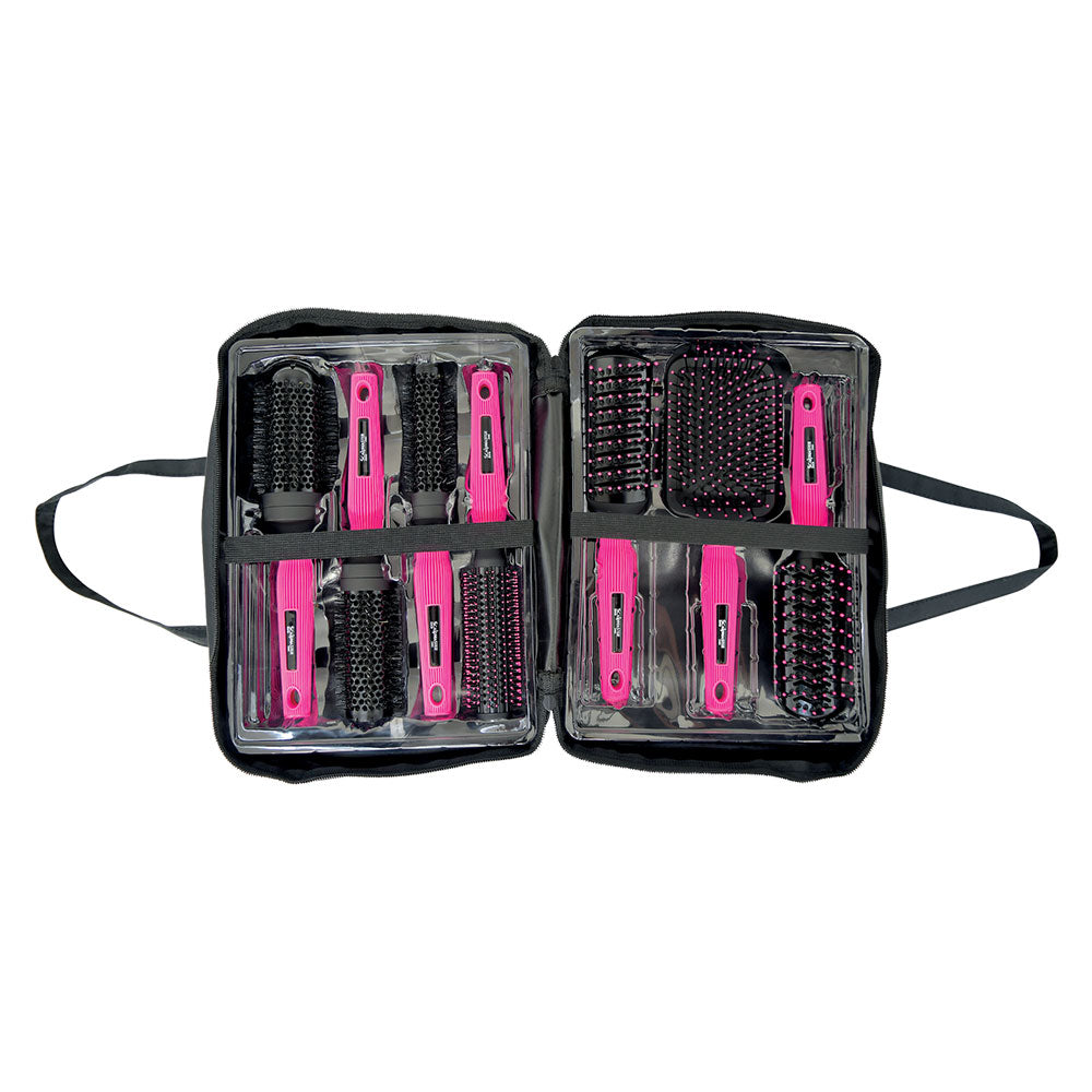 Scalpmaster Rebel Collection 7pc Brush Set, Pink