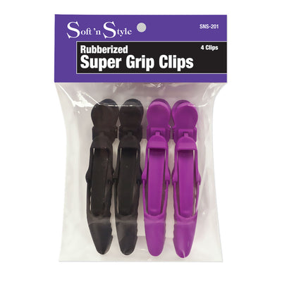 Soft 'N Style Rubberized Super Grip Clips - 4 Pack