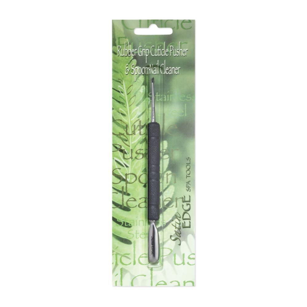 Satin Edge Rubber Grip Cuticle Pusher and Spoon Nail Cleaner