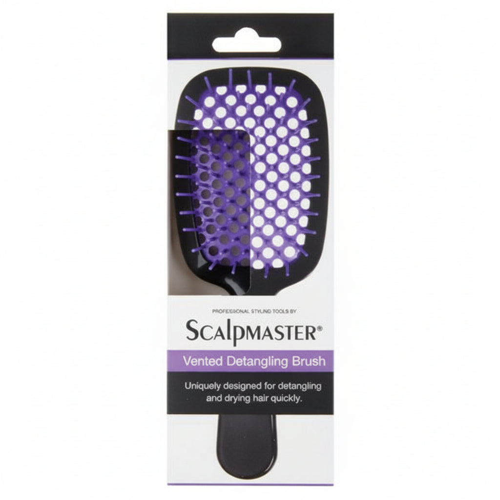 Scalpmaster vented detangling brush packaging on a white background