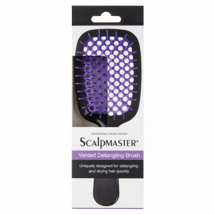 Scalpmaster vented detangling brush packaging on a white background