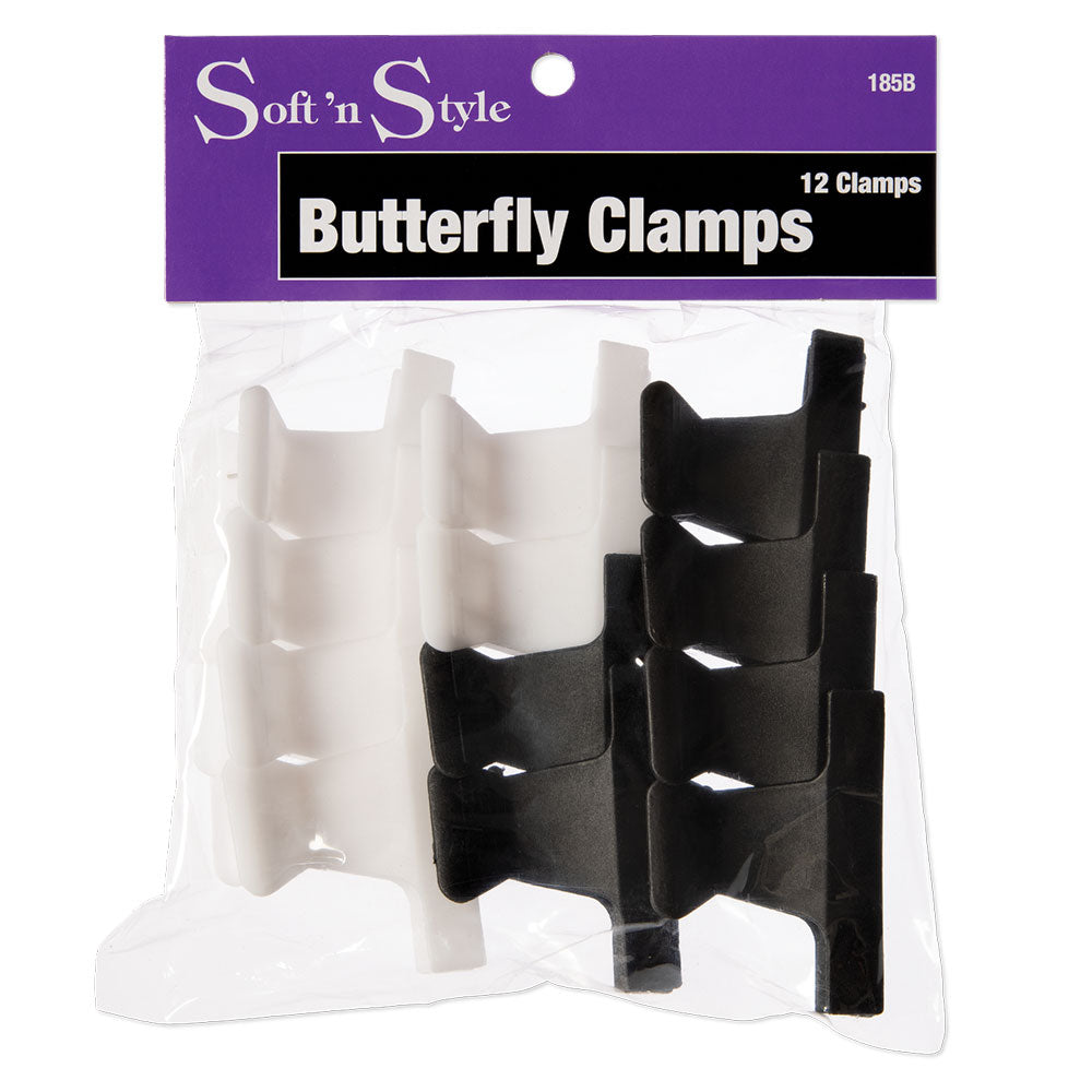Soft 'N Style Butterfly 2" Clamps - Black and White