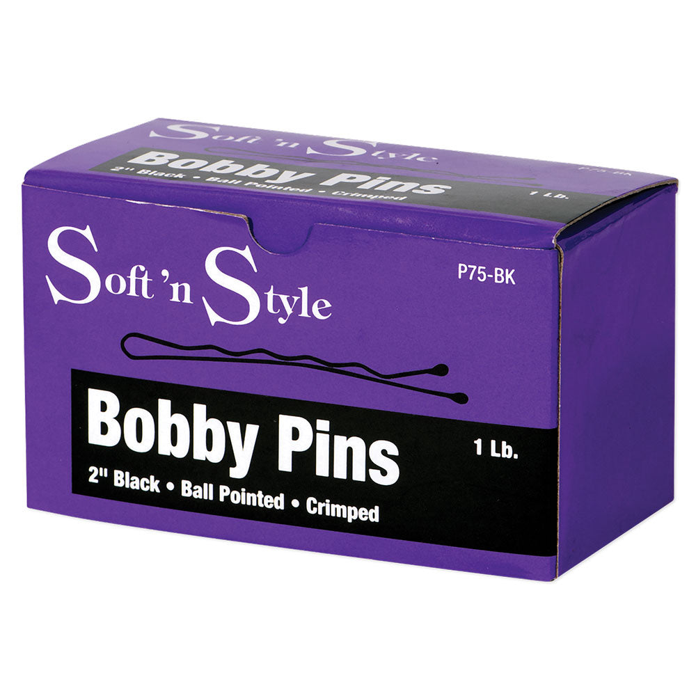 Soft 'N Style 2" Black Bobby Pins - 1lb