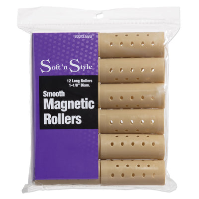 Soft 'N Style Smooth Magnetic Hair Rollers - Long Tan