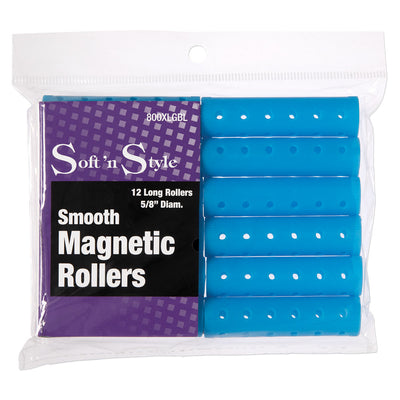 Soft 'N Style Smooth Magnetic Long Roller / Blue 12pk