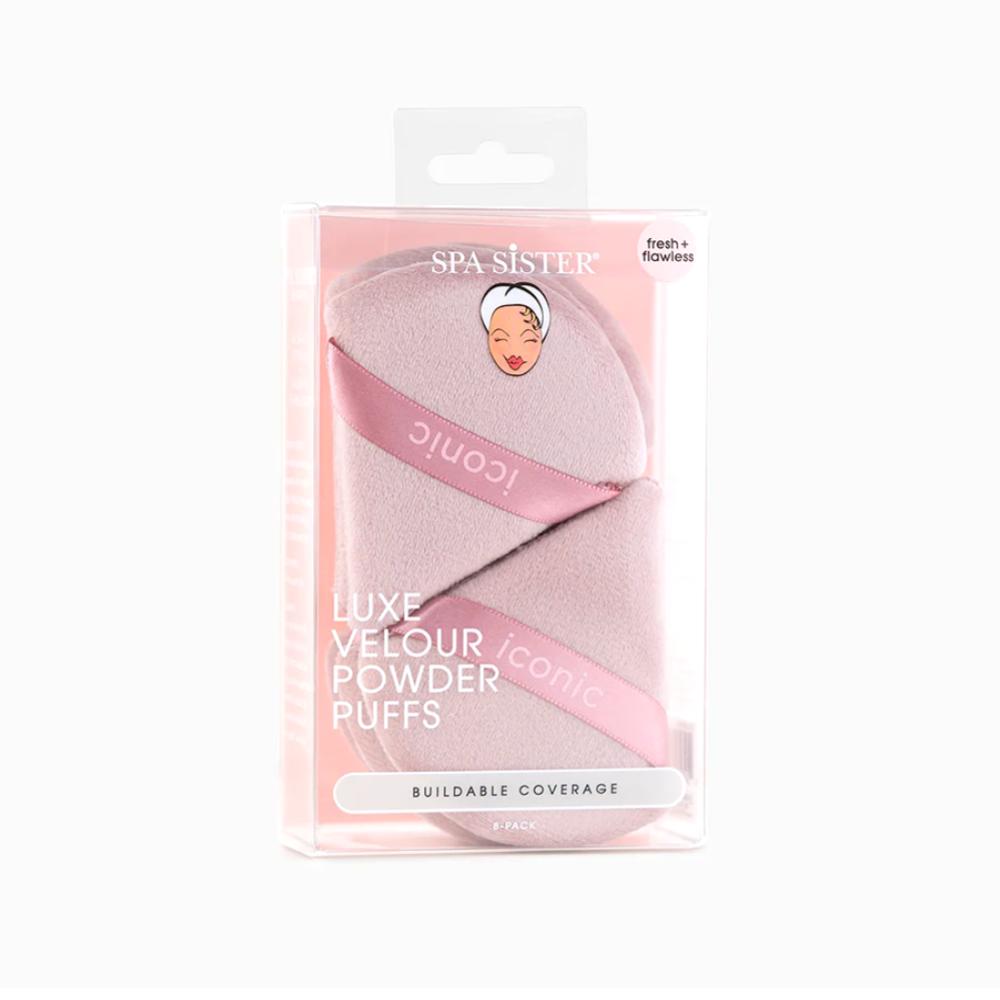 Spa Sister Luxe Velour Powder Puffs 8ct - Iconic Mauve