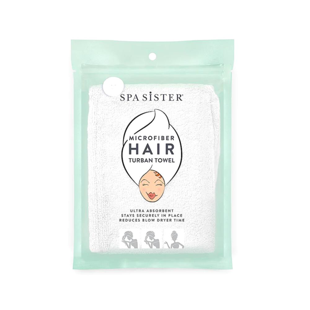 Spa Sister Microfiber Hair Turban Towel - White