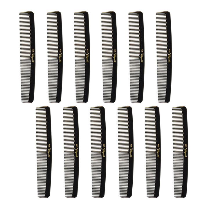 Cleopatra Series 7" Round Back Finger Waver Comb Black 