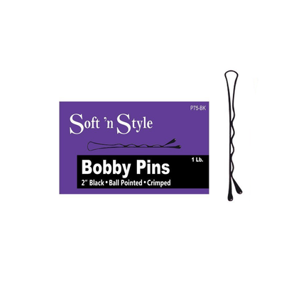 Soft N Style Bobby Pins Black 2"