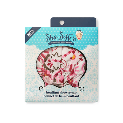 Spa Sister Bouffant Shower Cap, Belleza Print