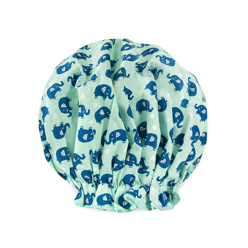 Spa Sister Bouffant Shower Cap, Elephants